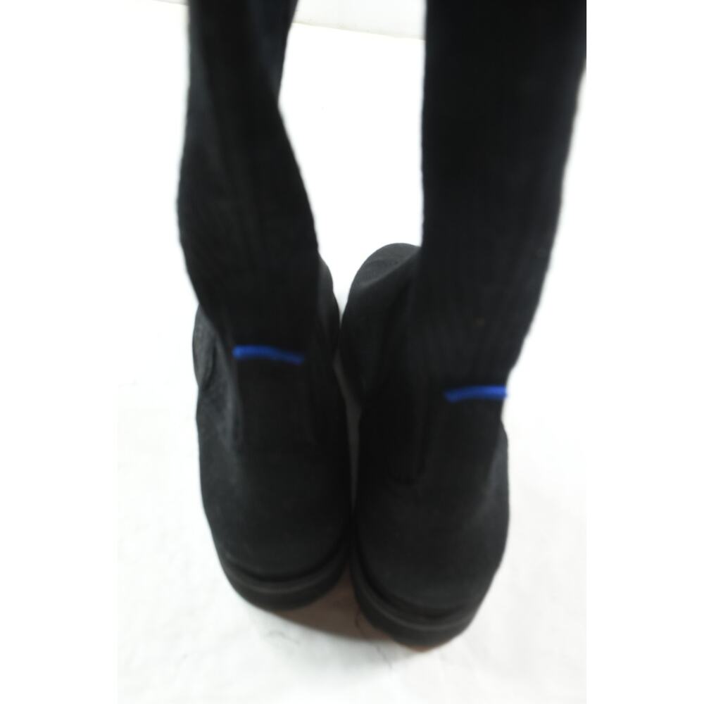Rothy’s The Tall Lug Boots Womens 8.5 Onyx Black Merino Wool Pull-On - Picture 5 of 8